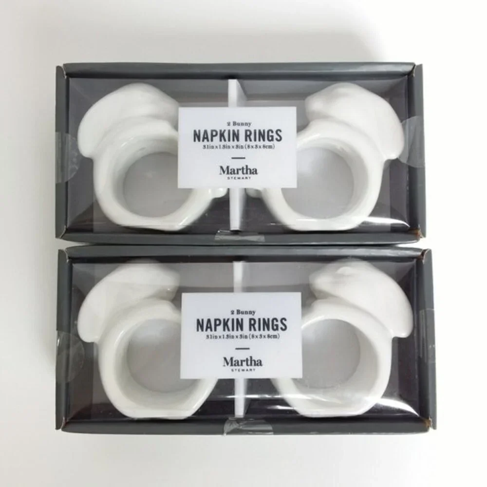 Martha Stewart Stoneware Bunny Napkin Rings